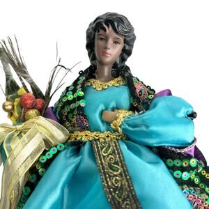 Windy Hill Collection African American Ethnic Sequin Angel Christmas Tree Topper
